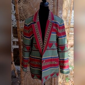 Vintage Pine Cove Stylish Multicolor Southwestern Women's Jacket_m